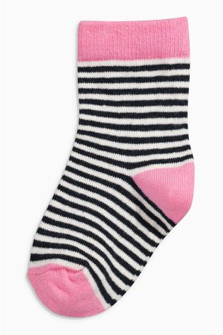 Multi Bright Stripe And Spot Socks Seven Pack (Younger Girls)